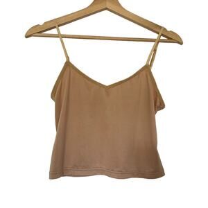 Le Rose women's size XS nude colored cropped cami top lingerie lightweight beige